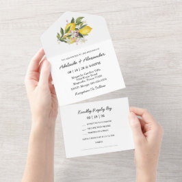 Zitrusfrüchte-Hochzeit im Mittelmeerraum All In One Einladung