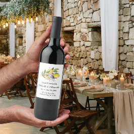 Zitrusfrüchte-Hochzeit im Mittelmeerraum Weinetikett