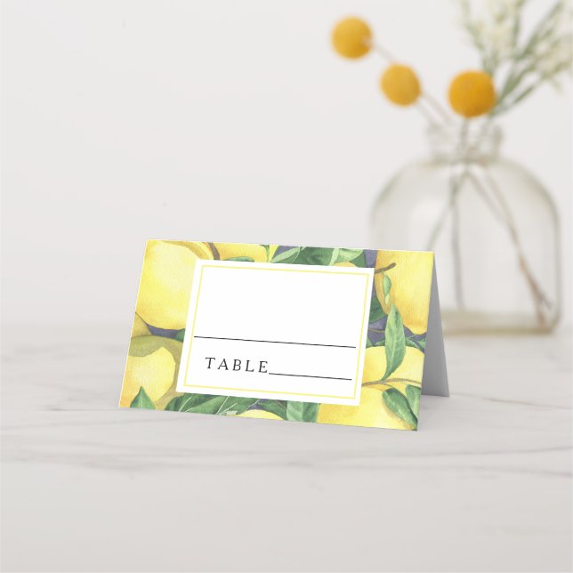 Zitrusfrüchte - Hochzeiten - Platzkarten (Vorderseite)