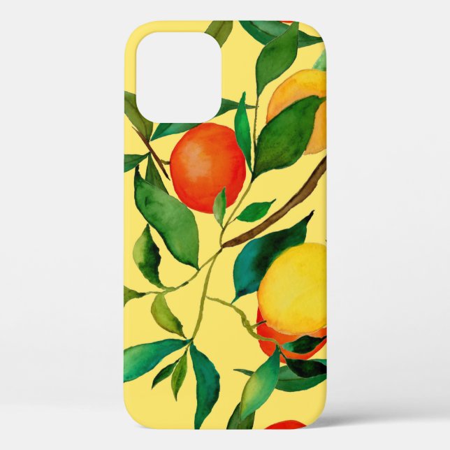 Zitrusfrüchte, lebendiges Aquarellmuster. Case-Mate iPhone Hülle (Rückseite)