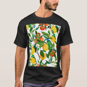 Zitrusfrüchte, lebendiges Aquarellmuster. T-Shirt