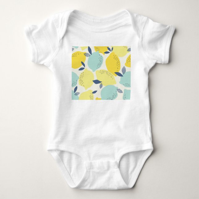 Zitrusfrüchte, lebendiges, nahtloses Muster. Baby Strampler (Vorderseite)
