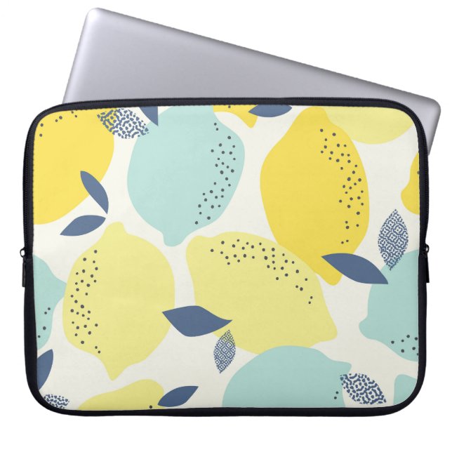 Zitrusfrüchte, lebendiges, nahtloses Muster. Laptopschutzhülle (Vorderseite)