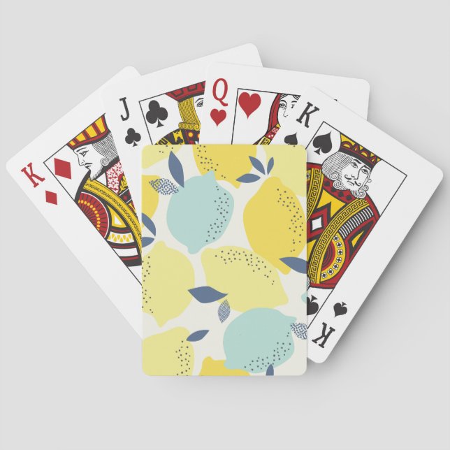 Zitrusfrüchte, lebendiges, nahtloses Muster. Spielkarten (Rückseite)