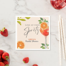 Zitrusfrüchte-Liebe im ersten Spritz-Brautparty Serviette