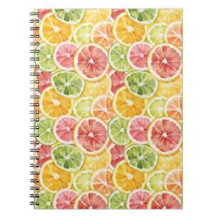 Zitrusfrüchte Limette Zitrone Orange Grapefruit Notizblock