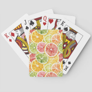 Zitrusfrüchte Limette Zitrone Orange Grapefruit Spielkarten