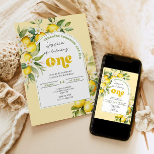 Zitrusfrüchte Mediterranischer 1. Geburtstag Einladung