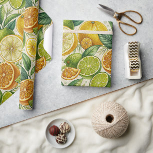 Zitrusfrüchte-Medley-Sommer-Geschenkverpackung Geschenkpapier