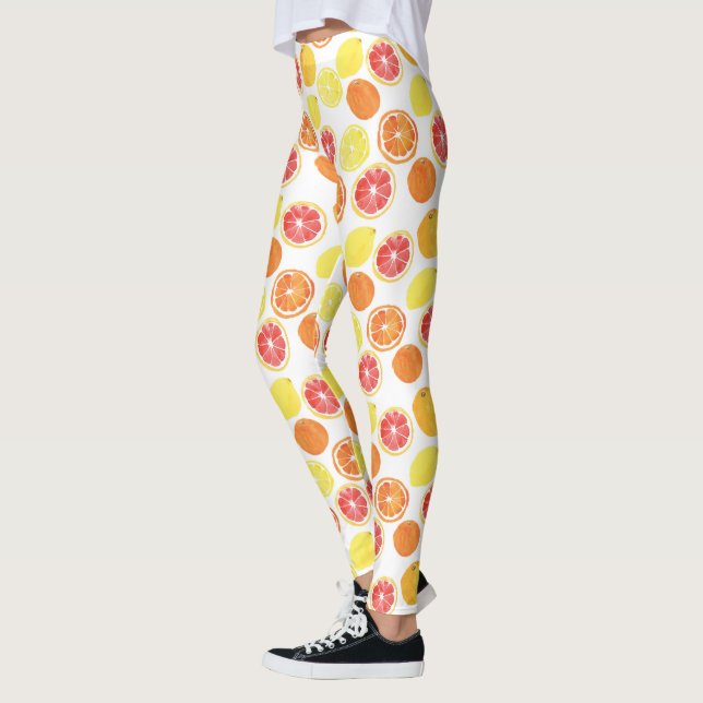 Zitrusfrüchte-Muster Leggings (Links)