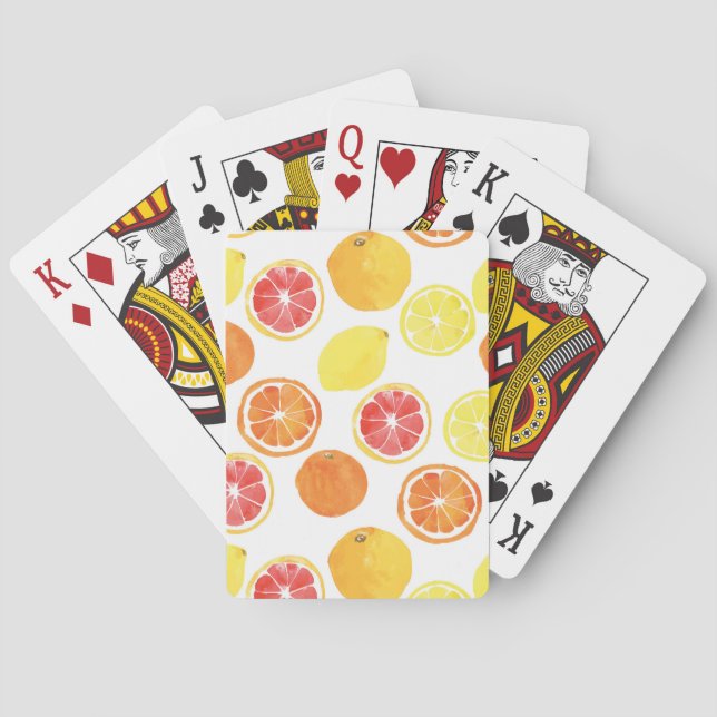 Zitrusfrüchte-Muster Spielkarten (Rückseite)