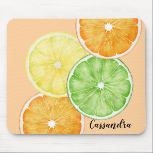 Zitrusfrüchte Orange, Limette und Zitronenfruchtsc Mousepad