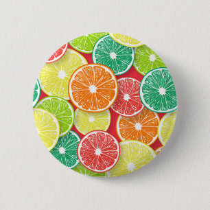 Zitrusfrüchte-Scheiben Pop Art 2 Button
