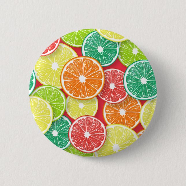 Zitrusfrüchte-Scheiben Pop Art 2 Button (Vorderseite)