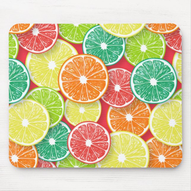Zitrusfrüchte-Scheiben Pop Art 2 Mousepad (Vorne)