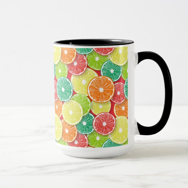 Zitrusfrüchte-Scheiben Pop Art 2 Tasse (Rechts)