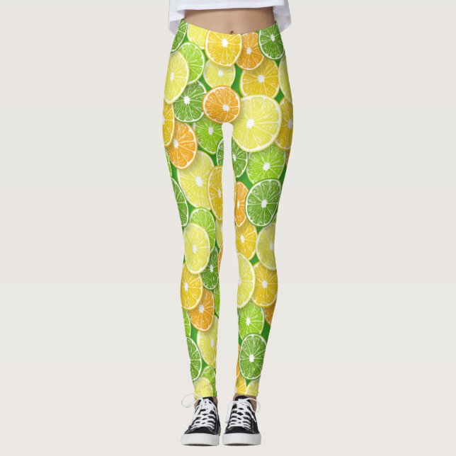 Zitrusfrüchte-Scheiben Pop Art 3 Leggings (Vorderseite)