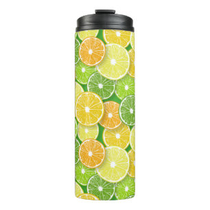 Zitrusfrüchte-Scheiben Pop Art 3 Thermosbecher