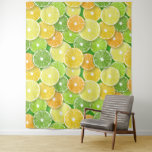 Zitrusfrüchte-Scheiben Pop Art 3 Wandteppich<br><div class="desc">Handgezeichnetes Vektormuster mit verschiedenen Scheiben von Zitrusfrüchten</div>