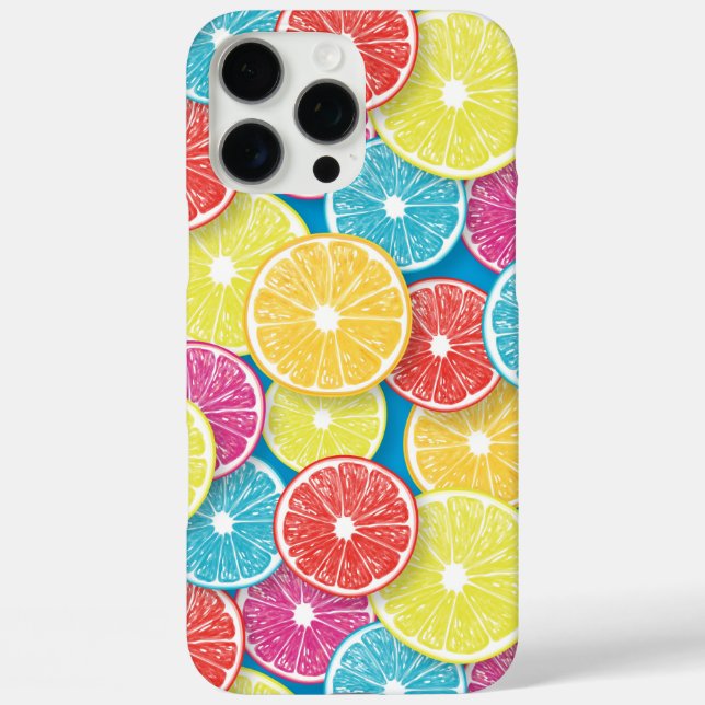 Zitrusfrüchte Scheiben Pop Art iPhone 16 Pro Max Hülle (Rückseite)