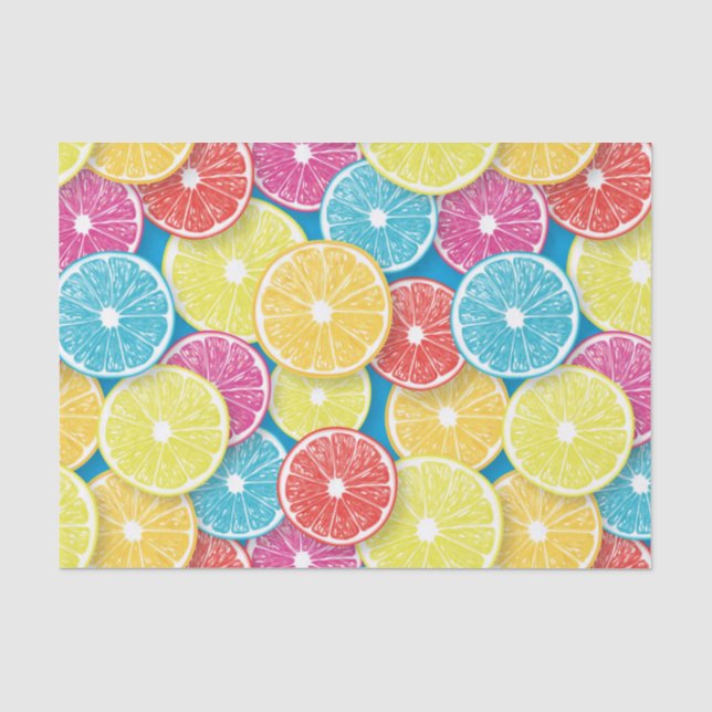 Zitrusfrüchte Scheiben Pop Art Seidenpapier (Vorderseite)