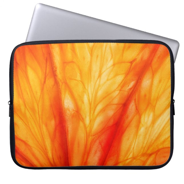 Zitrusfrüchte-Slice mit hinterleuchtetem, abstrakt Laptopschutzhülle (Vorderseite)