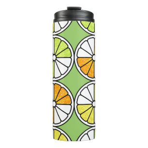 Zitrusfrüchte, Sommer nahtlos. Thermosbecher
