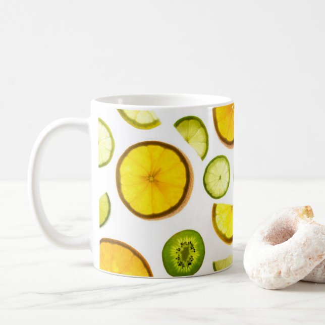Zitrusfrüchte-Tasse Kaffeetasse (Mit Donut)