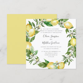 Zitrusfrüchte und Blätter feierliche Hochzeit Einladung