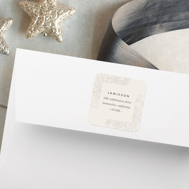 Zitrusfrüchte und Gewürze | Ferien-Rücksendeadress Quadratischer Aufkleber (Von Creator hochgeladen)