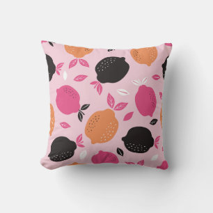 Zitrusfrüchte, Vintages Textilmuster. Kissen