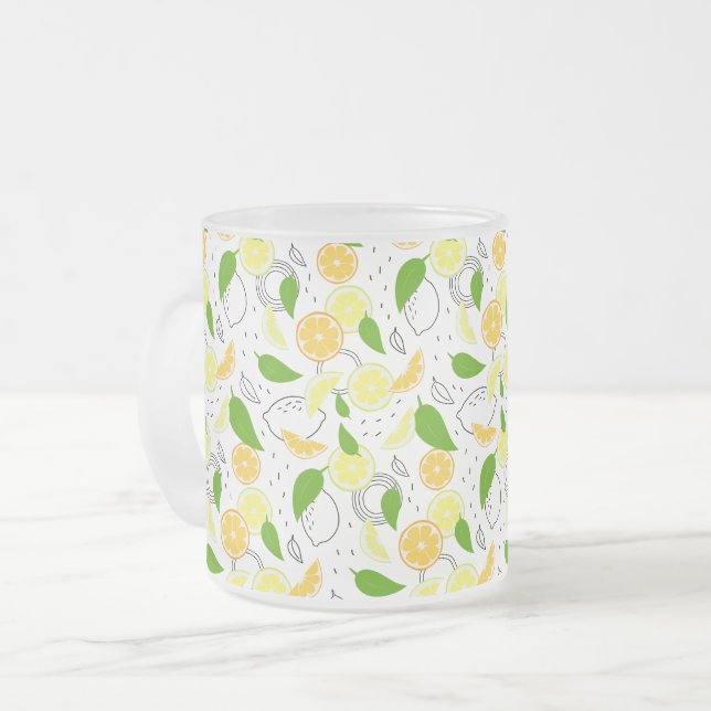 Zitrusfrüchte Zitrone Orange Modern. Mattglastasse (Vorderseite Links)