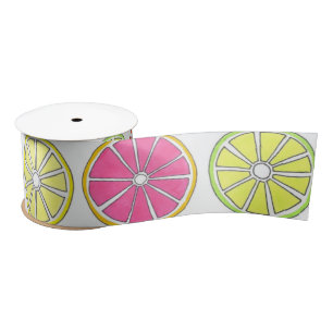 Zitrusfrüchte Zitrusfrüchte Zitronen Limon Orange Satinband