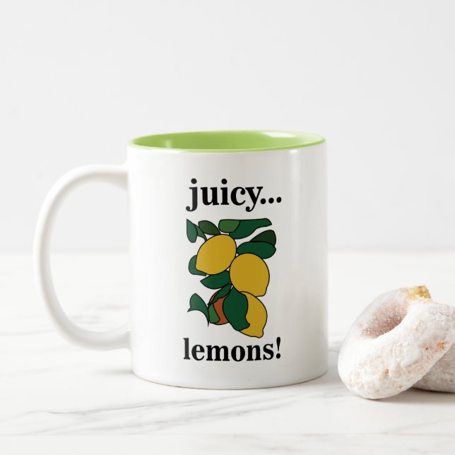 Zitrusfrüchte Zweifarbige Tasse (Mit Donut)