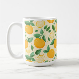 Zitrusfrüchtegelbe tropische Fruchtmuster Kaffeetasse