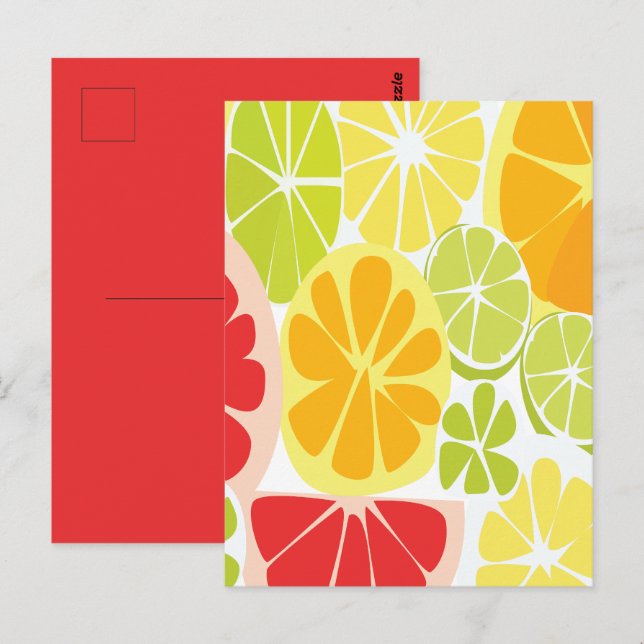 Zitrusfruchtmuster Postkarte (Vorne/Hinten)