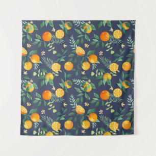 Zitrusfusion: Orangen mit tropischem Flair Wandteppich