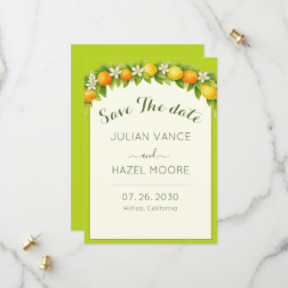 Zitrusgarten Orange & Lemon Hochzeit Save The Date