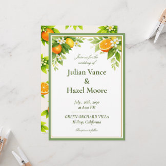 Zitrusgarten Orange & Lemon Hochzeitseinladung Einladung