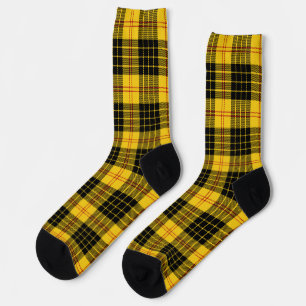 Zitrusgelb und schwarz Kariert Socken