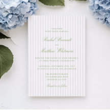 Zitrusgrüne elegante Hochzeitseinladung mit Streif