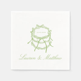 Zitrusgrüne Hochzeitstorte Hochzeitsservietten Serviette