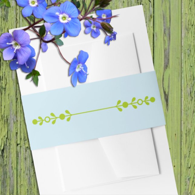 Zitrusgrüne und küstenblaue Hochzeit Einladungsbanderole (Von Creator hochgeladen)