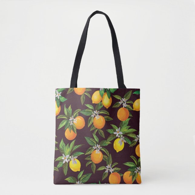 Zitrusmuster, Vintage Zitronenfrüchte. Tasche (Vorderseite)