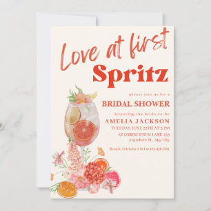 Zitrusorange-Liebe im ersten Spritz-Brautparty Einladung