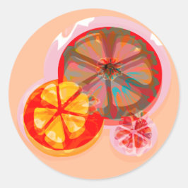Zitrusorange Runder Aufkleber