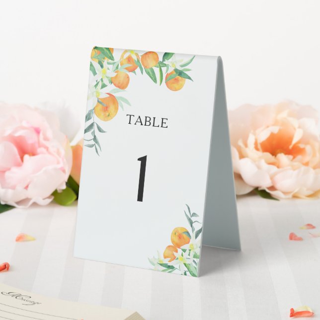 Zitrusorangen-Brautparty Tischaufsteller (In Situ (Hochzeit))