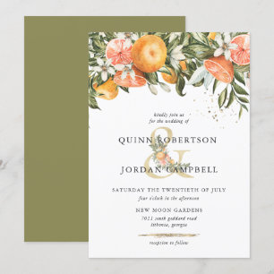 Zitrusorchester  Boho Botanische Hochzeitseinladun Einladung