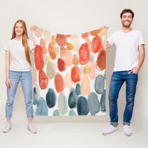 Zitrussaison - Korallen und Blausteine Fleecedecke