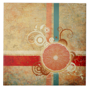 Zitrusscheibe Abstrakt Fliese